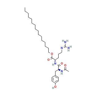 Estructura molecular Acetil Dipéptido-1 Cetil Éster CAS 196604-48-5