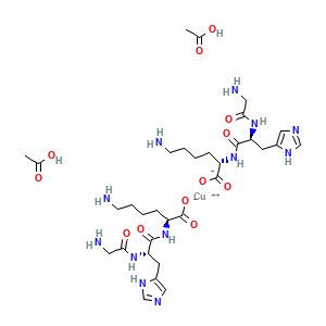 Copper Tripeptide-1 2:1 HOAc estructura molecular CAS 130120-57-9