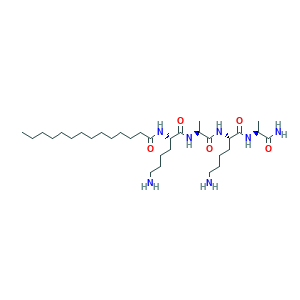 Estructura molecular Miristoil Tetrapéptido-12 CAS 959610-24-3