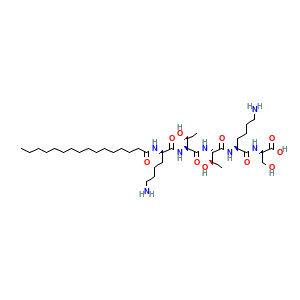 Matrixyl Palmitoyl Pentapeptide-4 estructura molecular CAS 214047-00-4