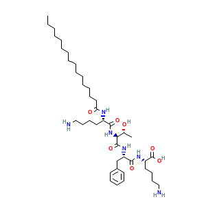 Estructura molecular Palmitoil Tetrapéptido-10 CAS 887140-79-6
