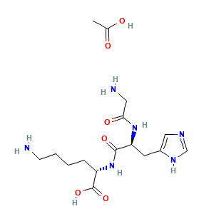 Tripéptido-1 (HOAc) GHK Acetato estructura molecular CAS 72957-37-0